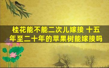 桂花能不能二次儿嫁接 十五年至二十年的苹果树能嫁接吗